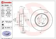 Bremsscheibe Hinterachse BREMBO 08.D340.11