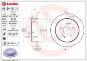 Bremsscheibe Hinterachse BREMBO 08.D415.11