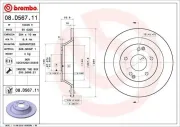 Bremsscheibe Hinterachse BREMBO 08.D567.11