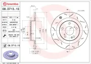 Bremsscheibe Hinterachse BREMBO 08.D713.1S