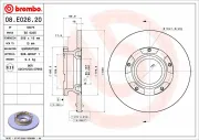 Bremsscheibe Hinterachse BREMBO 08.E026.20