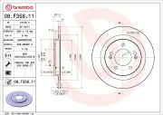Bremsscheibe Hinterachse BREMBO 08.F358.11