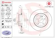 Bremsscheibe Hinterachse BREMBO 08.F821.13