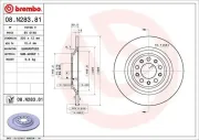 Bremsscheibe Hinterachse BREMBO 08.N283.81