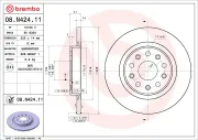 Bremsscheibe Hinterachse BREMBO 08.N424.11