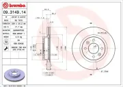 Bremsscheibe Vorderachse BREMBO 09.3149.14