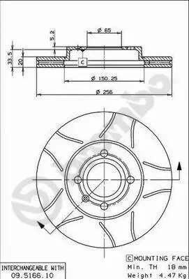 Bremsscheibe BREMBO 09.5166.75