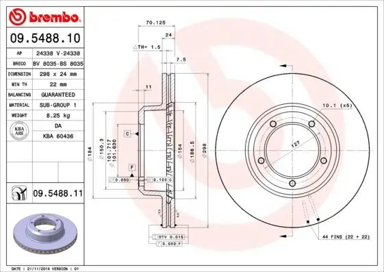 Bremsscheibe Vorderachse BREMBO 09.5488.11