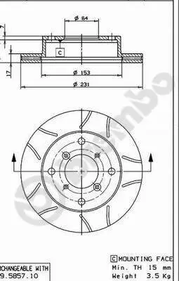 Bremsscheibe Vorderachse BREMBO 09.5857.75