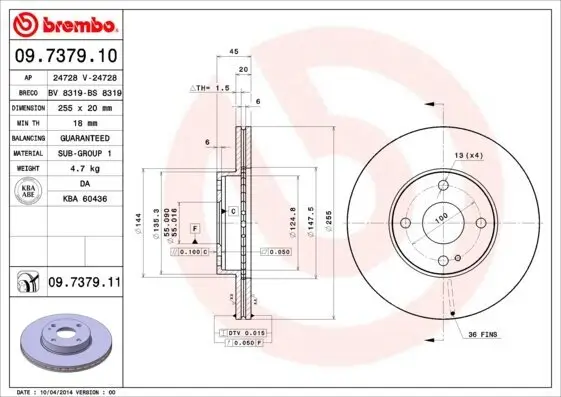 Bremsscheibe BREMBO 09.7379.10