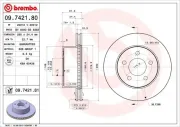 Bremsscheibe Vorderachse BREMBO 09.7421.81