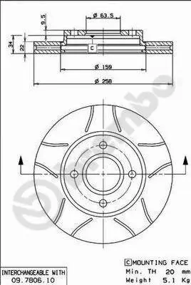 Bremsscheibe Vorderachse BREMBO 09.7806.75