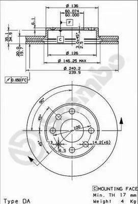 Bremsscheibe Vorderachse BREMBO 09.8635.75