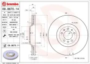 Bremsscheibe Vorderachse BREMBO 09.8670.11