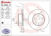 Bremsscheibe Vorderachse BREMBO 09.9080.10