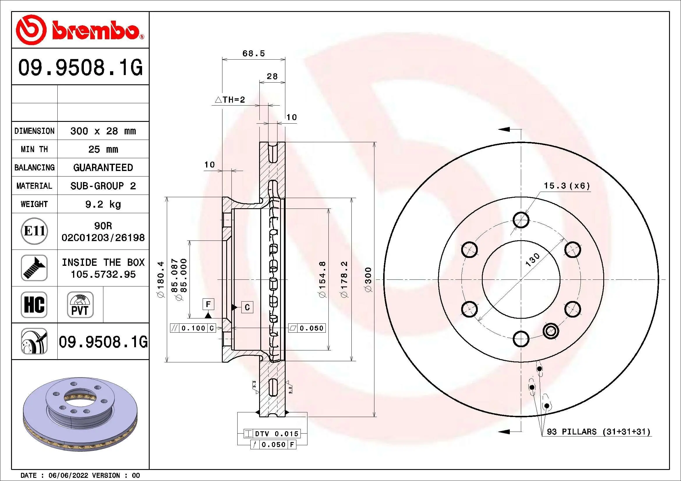 Bremsensatz, Scheibenbremse BREMBO KT 10 025