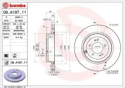 Bremsscheibe Hinterachse BREMBO 09.A197.11