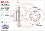 Bremsscheibe Vorderachse BREMBO 09.A204.11