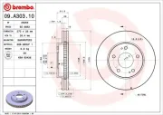 Bremsscheibe Vorderachse BREMBO 09.A303.10