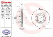 Bremsscheibe Vorderachse BREMBO 09.A304.10