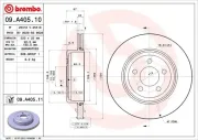 Bremsscheibe Hinterachse BREMBO 09.A405.11