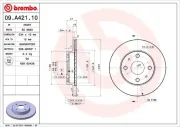 Bremsscheibe Vorderachse BREMBO 09.A421.10