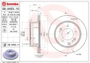 Bremsscheibe Hinterachse BREMBO 09.A453.11