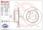 Bremsscheibe Hinterachse BREMBO 09.A453.21