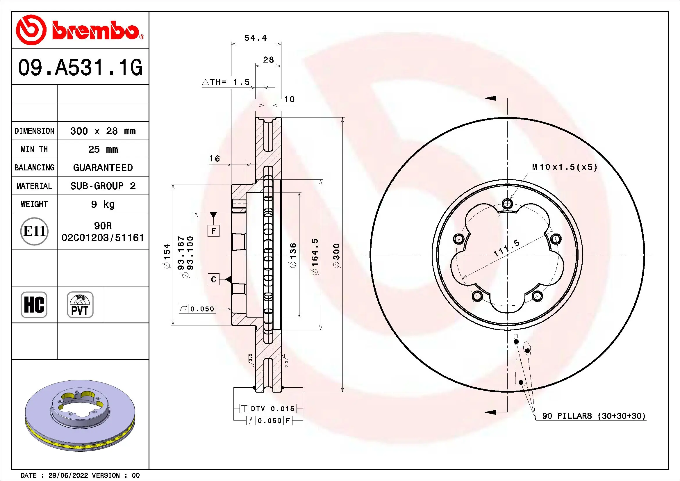 Bremsensatz, Scheibenbremse BREMBO KT 10 015