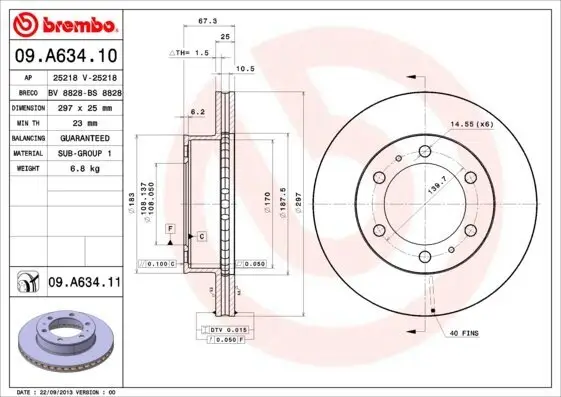 Bremsscheibe BREMBO 09.A634.11