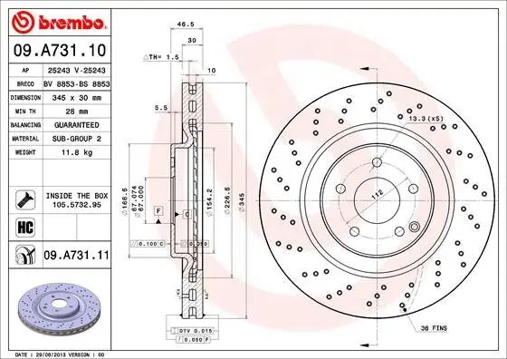 Bremsscheibe BREMBO 09.A731.11