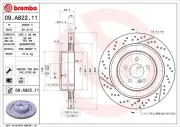 Bremsscheibe Hinterachse BREMBO 09.A822.11