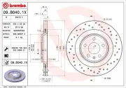 Bremsscheibe Hinterachse BREMBO 09.B040.1X
