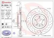 Bremsscheibe Hinterachse BREMBO 09.B504.1X
