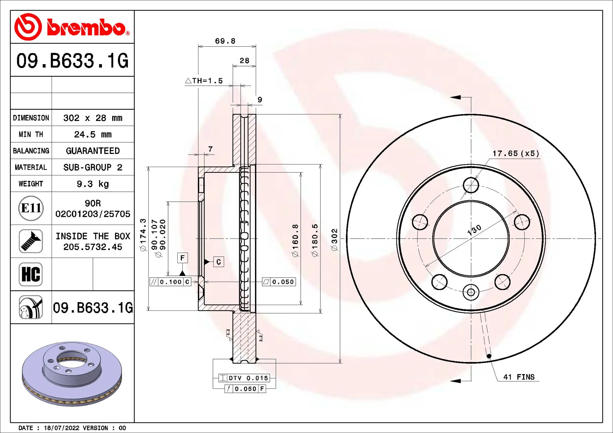 Bremsensatz, Scheibenbremse Vorderachse BREMBO KT 10 034