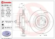 Bremsscheibe Hinterachse BREMBO 09.B745.41