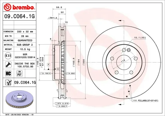 Bremsensatz, Scheibenbremse BREMBO KT 10 031 Bild Bremsensatz, Scheibenbremse BREMBO KT 10 031