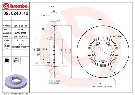 Bremsensatz, Scheibenbremse BREMBO KT 10 010 Bild Bremsensatz, Scheibenbremse BREMBO KT 10 010