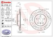 Bremsscheibe Hinterachse BREMBO 09.C743.21