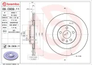 Bremsscheibe Hinterachse BREMBO 09.C939.11