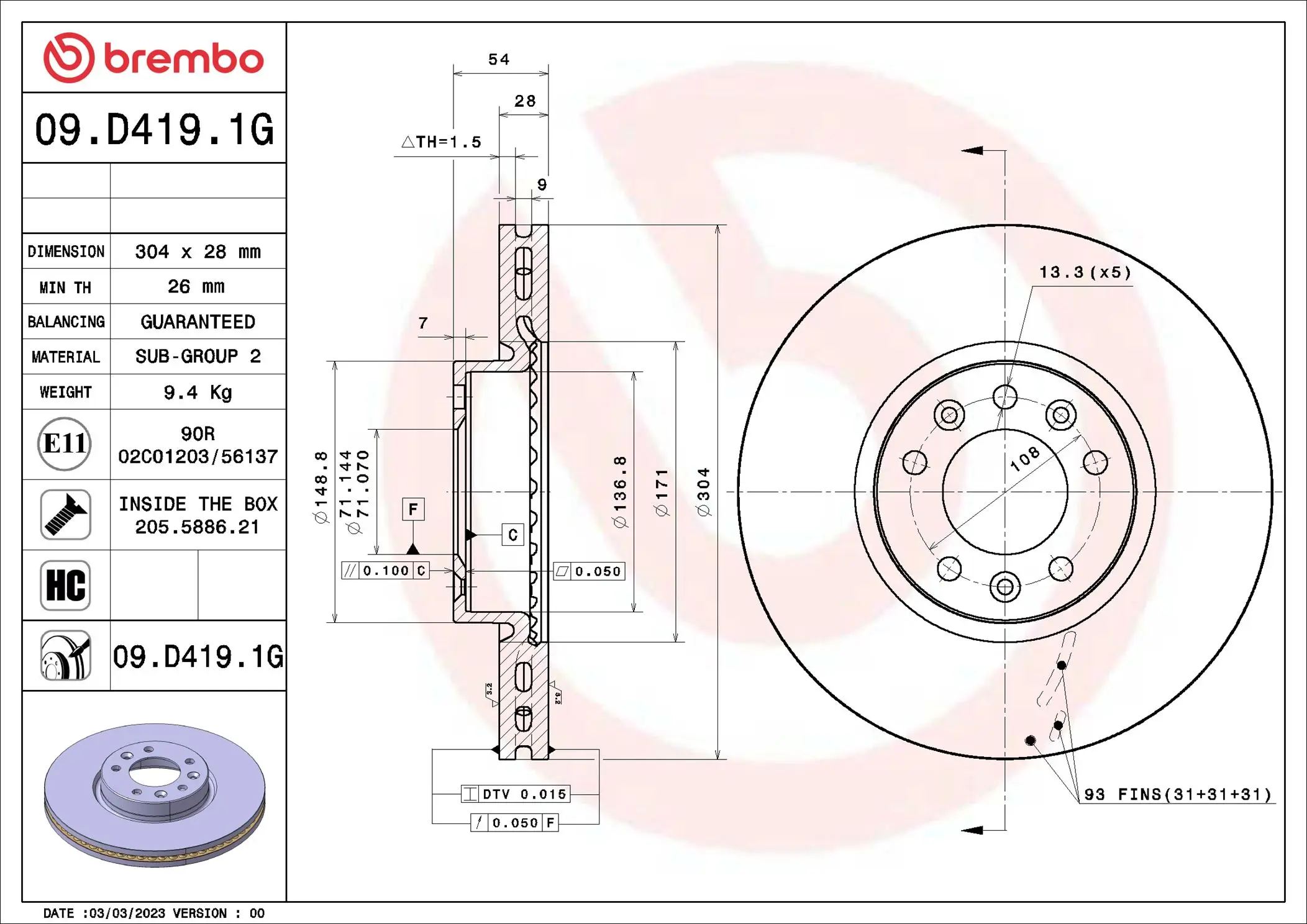 Bremsensatz, Scheibenbremse Vorderachse BREMBO KT 10 049