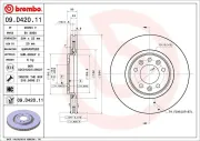 Bremsscheibe Hinterachse BREMBO 09.D420.11