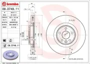 Bremsscheibe Vorderachse BREMBO 09.D749.11