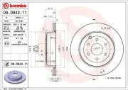 Bremsscheibe Hinterachse BREMBO 09.D942.11