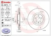 Bremsscheibe Vorderachse BREMBO 09.D974.11