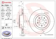 Bremsscheibe Hinterachse BREMBO 09.F220.11