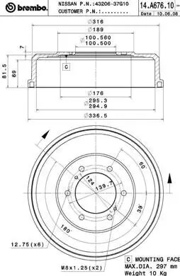 Bremstrommel BREMBO 14.A676.10