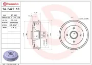 Bremstrommel Hinterachse BREMBO 14.B422.10