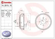 Bremstrommel Hinterachse BREMBO 14.C013.10