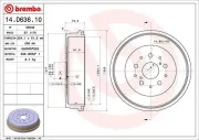 Bremstrommel Hinterachse BREMBO 14.D636.10